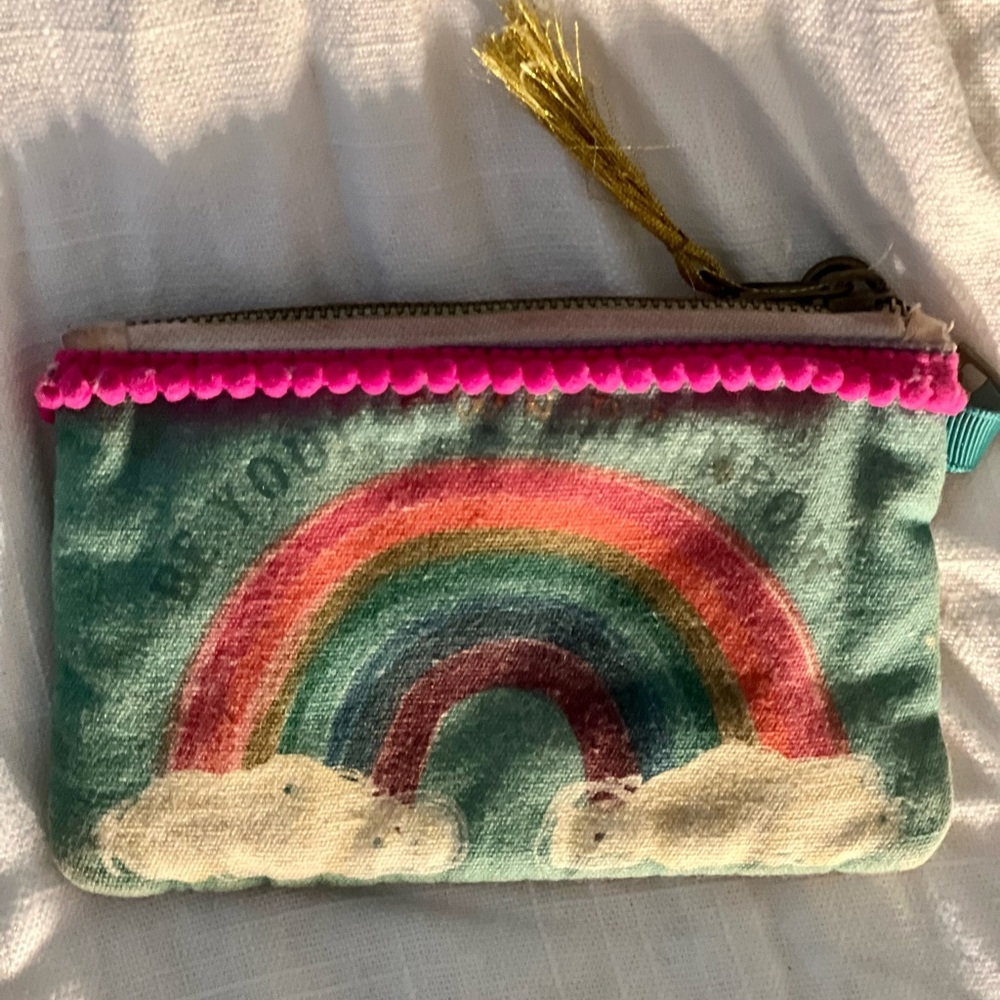 NATURAL LIFE Rainbow Pouch with Pink and Green - Picture 2 of 6